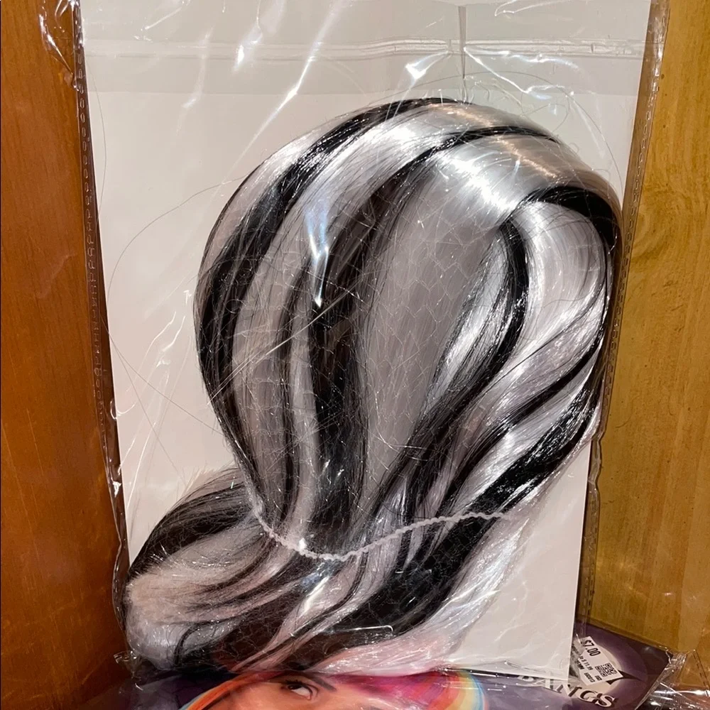 Wicked Wig - Black with White Streaks